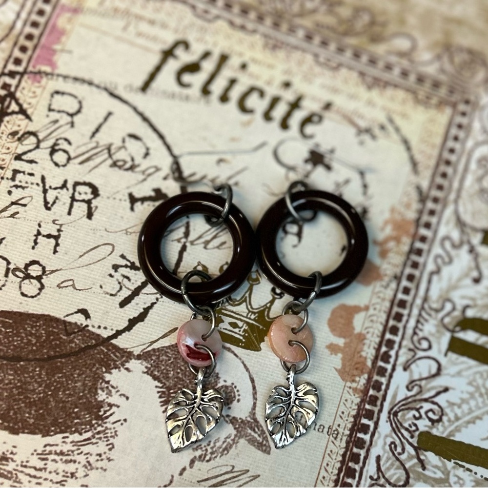 Hand Crafted Vintage Shell Button Earrings